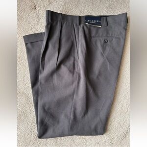 IVY CREW GRAY DRESS CLASSIC PLEATED CUFFED PANTS MENS Size 38x32